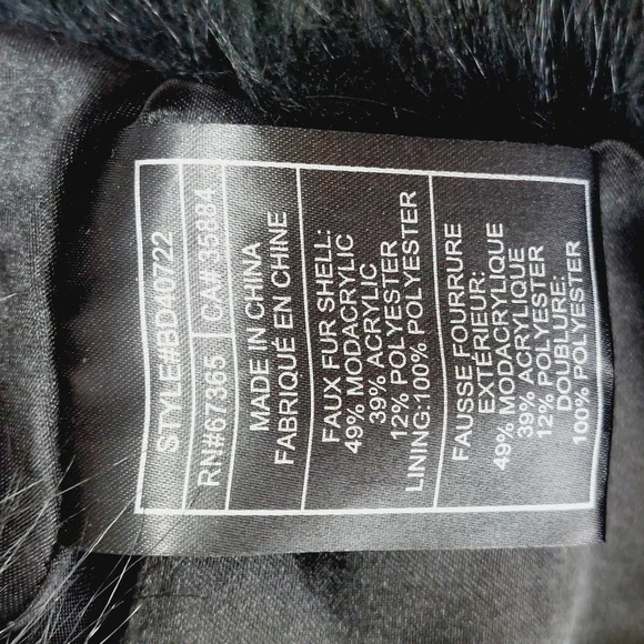 BB Dakota Cruz Black Faux Fur Overcoat Soft Chick Crop Vest P2858 - Picture 5 of 6